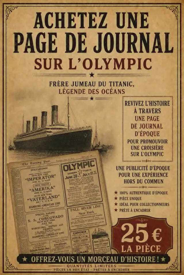 Page de journal originale publicité olympic